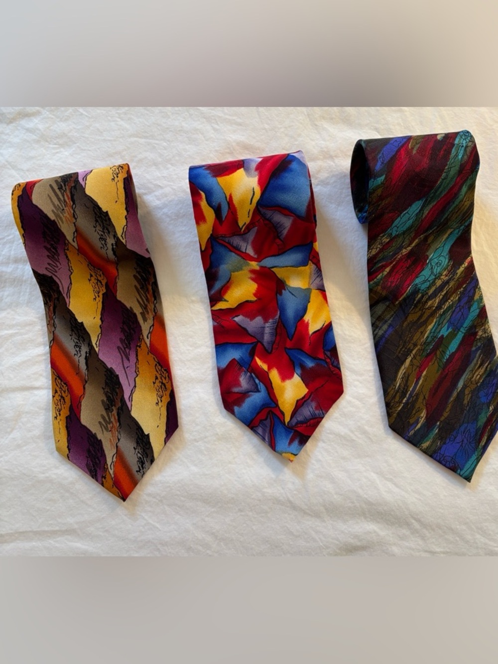 Jerry Garcia Set of 3 Vibrant Multicolor Men's Ties